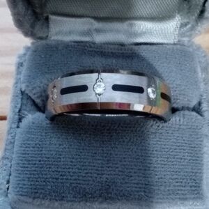 Silver and Black Men's Ring